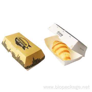 Disposable custom printed bread hotdog paper box